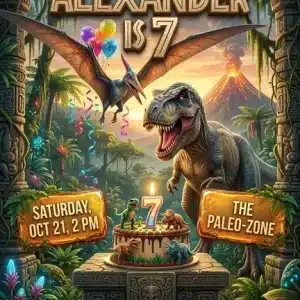 Editable Dinosaur Birthday Invitation - T-Rex Jungle Theme