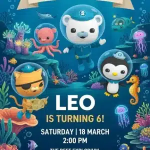 Octonauts Birthday Invitation Template | Sea Adventure Kids Party Invite