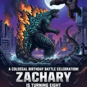 Godzilla vs Kong Birthday Invitation | King of the Monsters