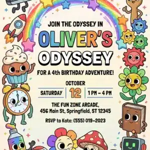 Dandy's World Birthday Invitation & Thank You Tag Set
