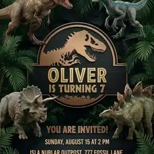 Roar! Editable Dinosaur Birthday Invitation Template