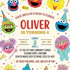 Abby Cadabby Sesame Street Birthday Invitation Template