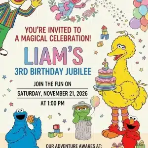 Sesame Street 2nd Birthday Elmo Invitation Template