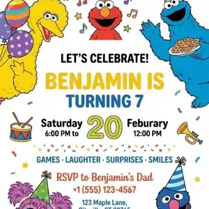 Abby Cadabby Sesame Street Birthday Invitation