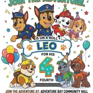 Paw Patrol Puppy Crew Birthday Invitation Template