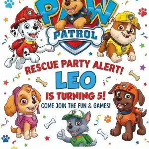 Paw Patrol Puppy Birthday Invitation Template