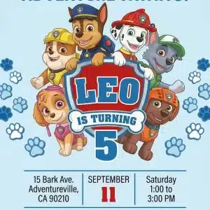 Paw Patrol Birthday Invitation | Editable Puppy Party Invite