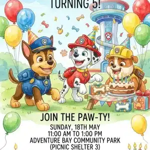 Paw Patrol Puppy Party Birthday Invitation Template