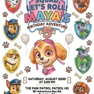 Paw Patrol Puppy Party Invitation Template