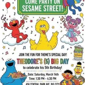 Cute Colorful Kids Birthday Invitation Template