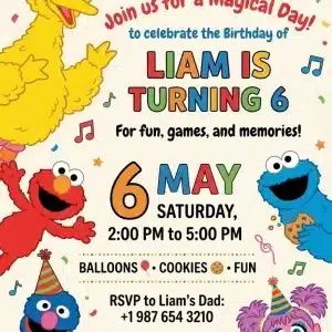 Abby Cadabby Sesame Street Birthday Invitation Template