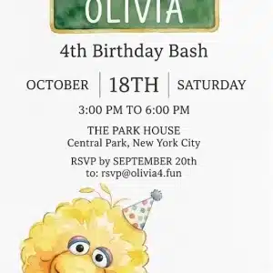 Elmo Watercolor Birthday Invitation | Sesame Street Party Template