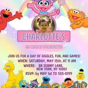 Abby Cadabby Birthday Invitation | Sesame Street Theme