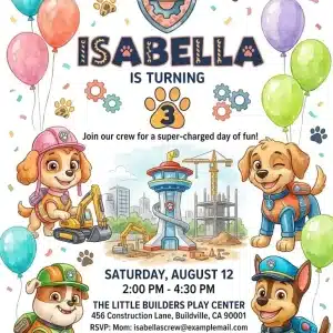Puppy Patrol Birthday Invitation Template | Editable Paw-ty Invite