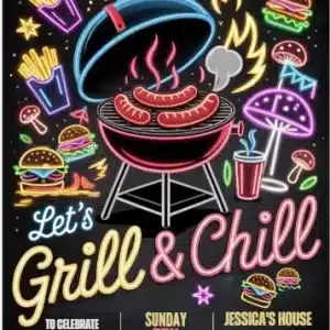 Boys Backyard BBQ Birthday Invitation Template