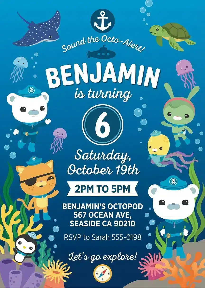 Octonauts Ocean Adventure Birthday Invitation Template