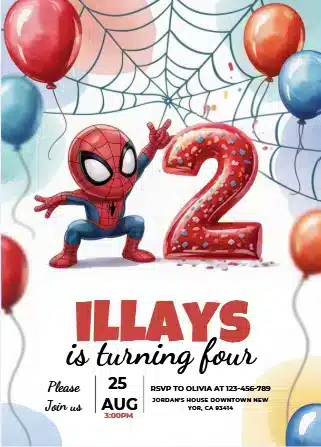Spidey and His Amazing Friends 2nd Birthday Invitation