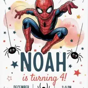 Spidey Birthday Invitation Template - Superhero Party Invite