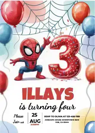 Spidey and His Amazing Friends 3rd Birthday Invitation