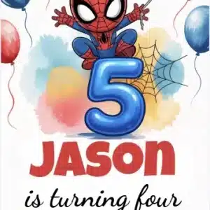 5th Birthday Spidey Superhero Invitation Template