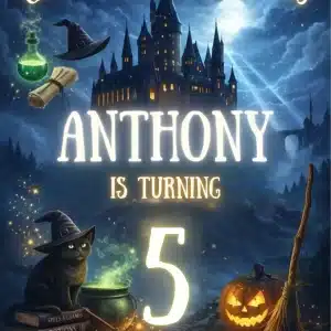 Magical Wizards and Witches Birthday Invitation Template