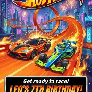 Race Car Birthday Invitation Template - Fast & Fun Racing Theme
