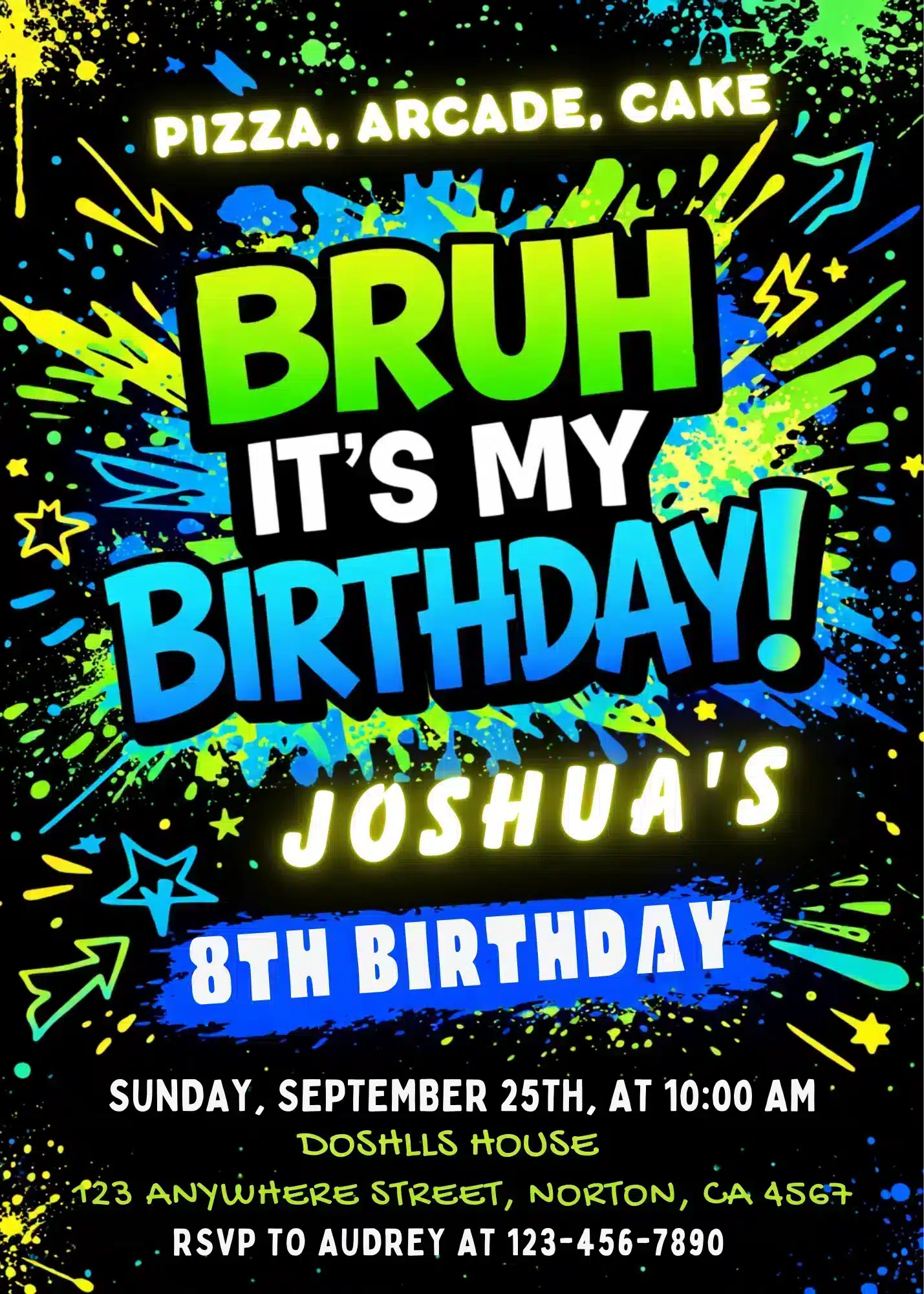Bruh It's My Birthday Funny Meme Invitation