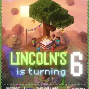 Pixel Block Birthday Invitation | Retro Gamer Party Invite