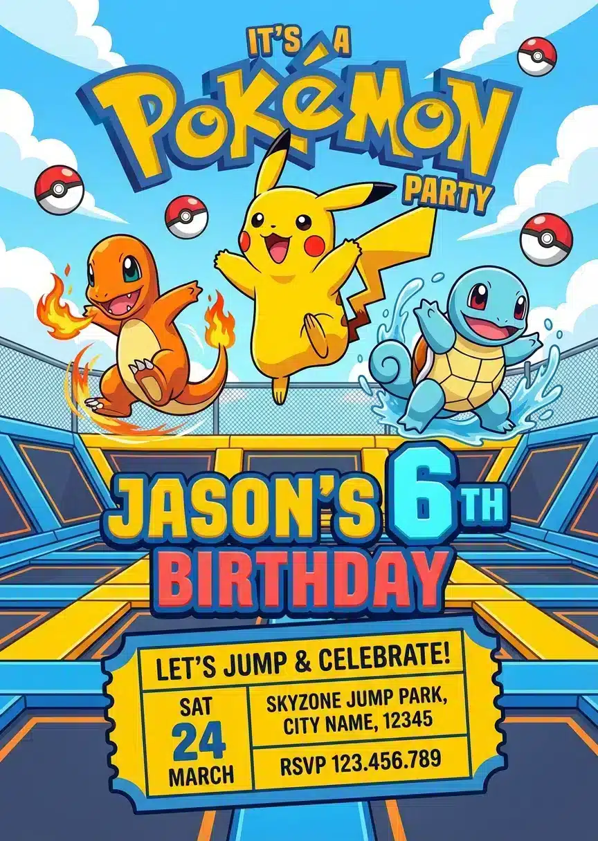 Urban Air Trampoline Park Birthday Invitation Template