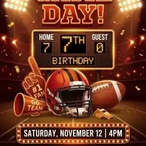 Editable American Football Birthday Invitation Template