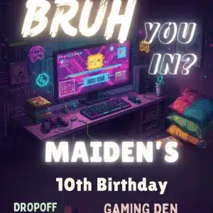 Epic Gaming Sleepover Invitation | Boys Gamer Party Template