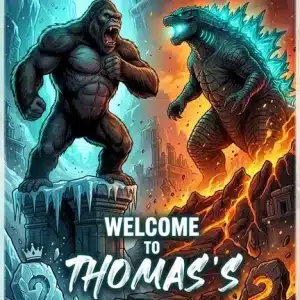 Godzilla vs King Kong Birthday Welcome Sign | Monster Battle Theme