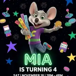 Chuck E Cheese Inspired Birthday Invitation | Fun Game Party Invite