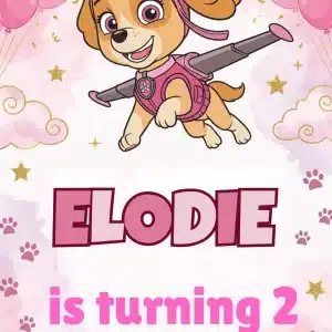 Pink Paw Patrol Birthday Invitation | Girls Puppy Party Template