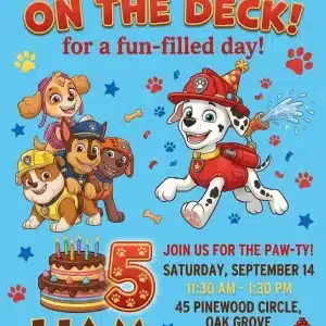Puppy Patrol Pup Crew 3rd Birthday Invitation Template