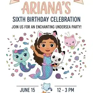 Gabby's Dollhouse Birthday Invitation | Editable Digital Invite