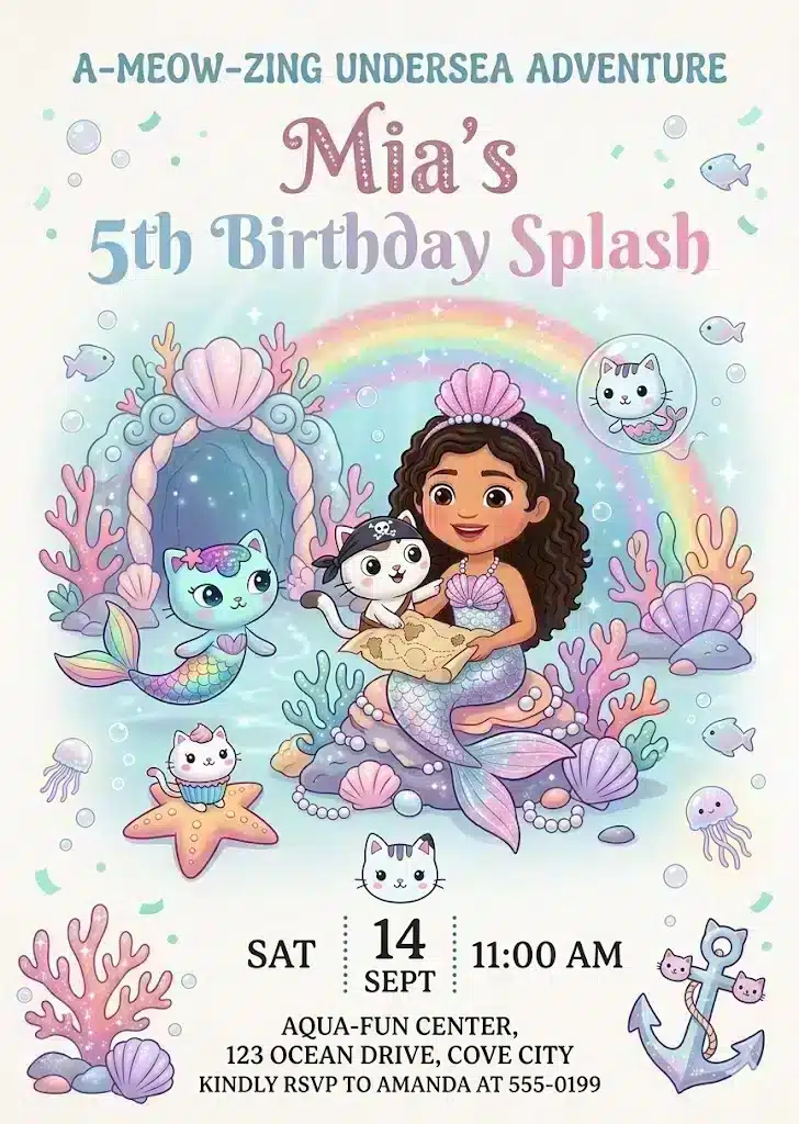 Gabby's Dollhouse Birthday Invitation | Editable Digital Template
