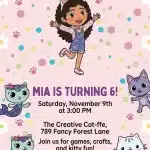 Gabby's Dollhouse Birthday Invitation Template