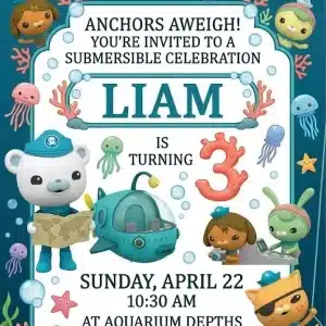 Octanauts Birthday Invitation Template | Editable Kids Invite