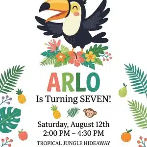 Tropical Toucan Birthday Party Invitation Template