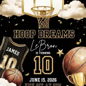 Boys Basketball Birthday Invitation Template - Sports Party Theme