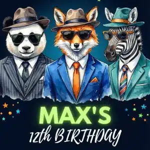 Wild One Party Animals Birthday Invitation Template