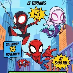 Spidey Birthday Invitation Template - Superhero Kids Party Invite