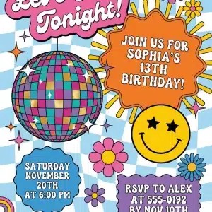 Preppy Patch Retro Varsity Birthday Invitation Template