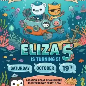Animated Ocean Birthday Invitation | Underwater Sea Life Party Invite