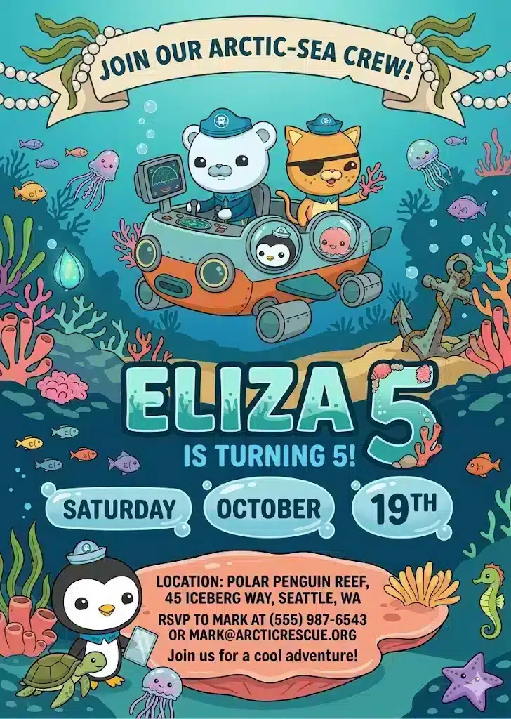 Animated Ocean Birthday Invitation | Underwater Sea Life Party Invite