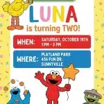 Elmo Birthday Party Postcard Invitation Template