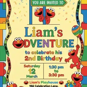 Sesame Street Elmo Birthday Invitation Template