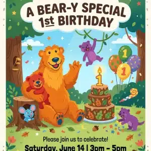 Tropical Parrot Birthday Invitation - Exotic Bird Party Theme