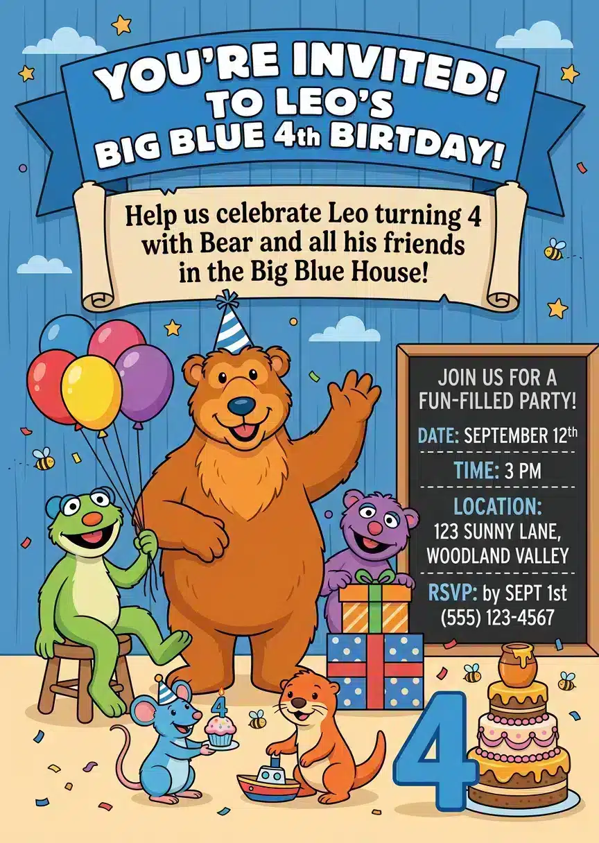 Tropical Parrot Birthday Invitation - Editable Jungle Party Invite